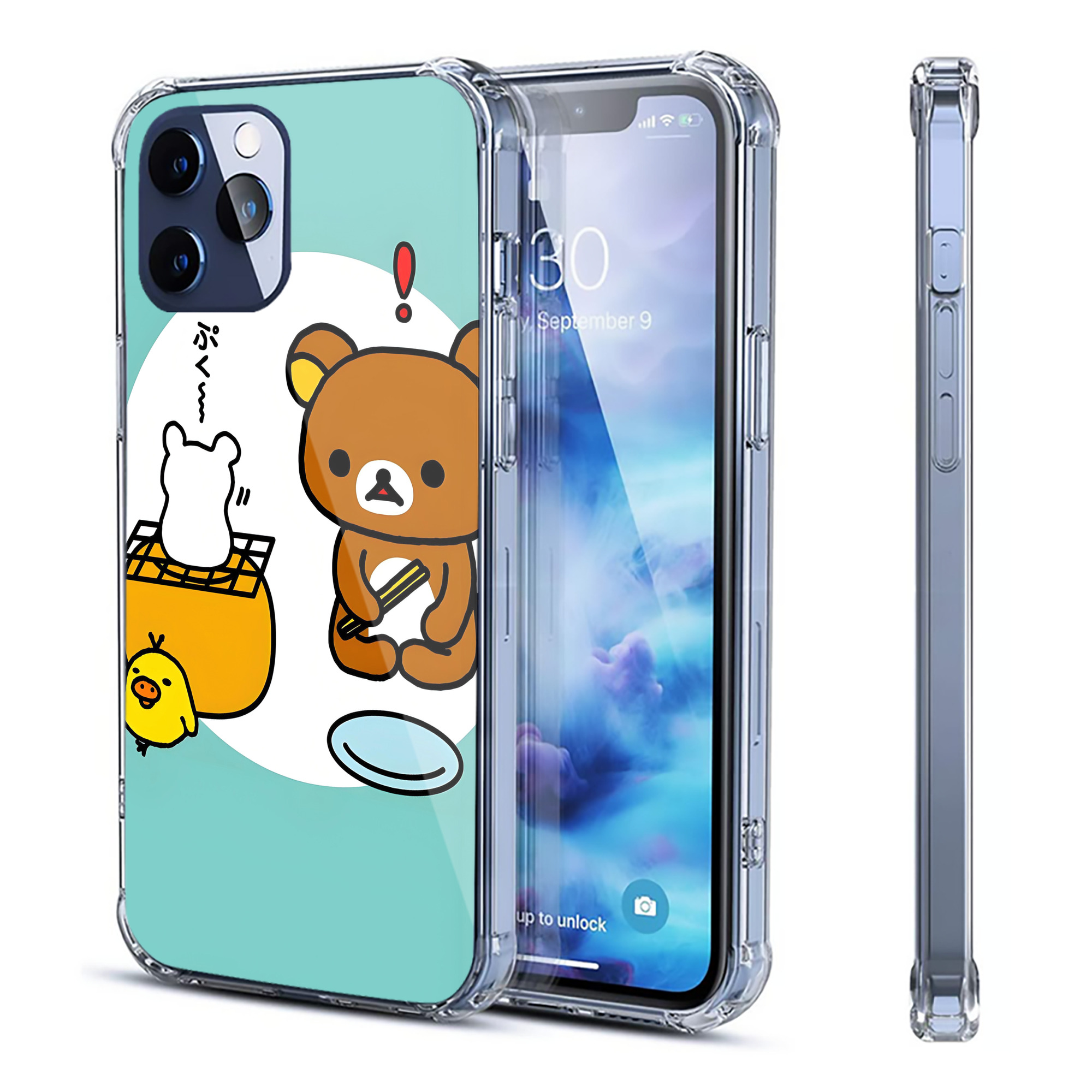（画像用） リラックマ リラックマ キイロイトリ Rilakkuma Korilakkuma Kiiroitori 【iPhone 12シリーズ対応】透明スマホケース（クリアソフトケース）